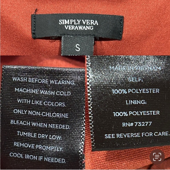 Simply Vera Vera Wang Tiered Floral Midi Dress Sleeveless V Neck Red Small - Picture 6 of 11